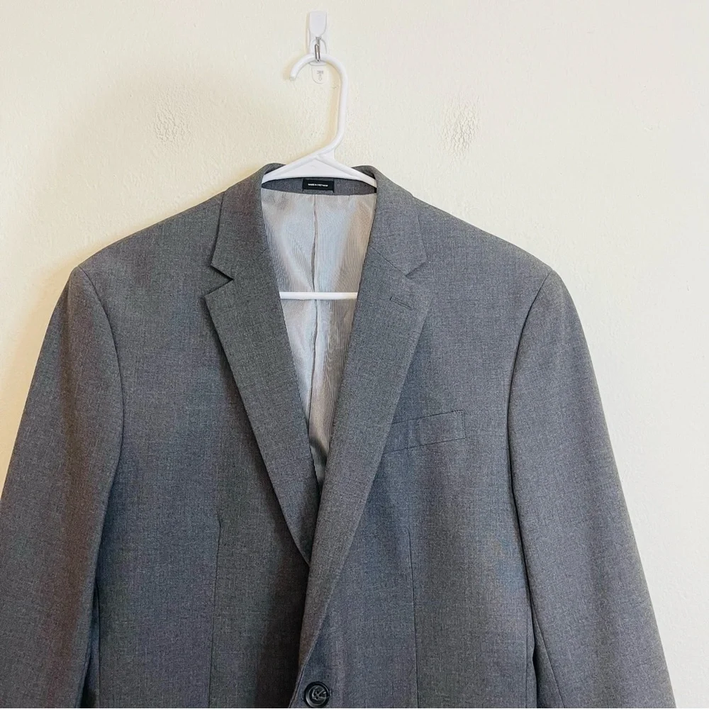 JF J.Ferrar Slim Fit Men Blazer Suit Jacket Size 40L Gray